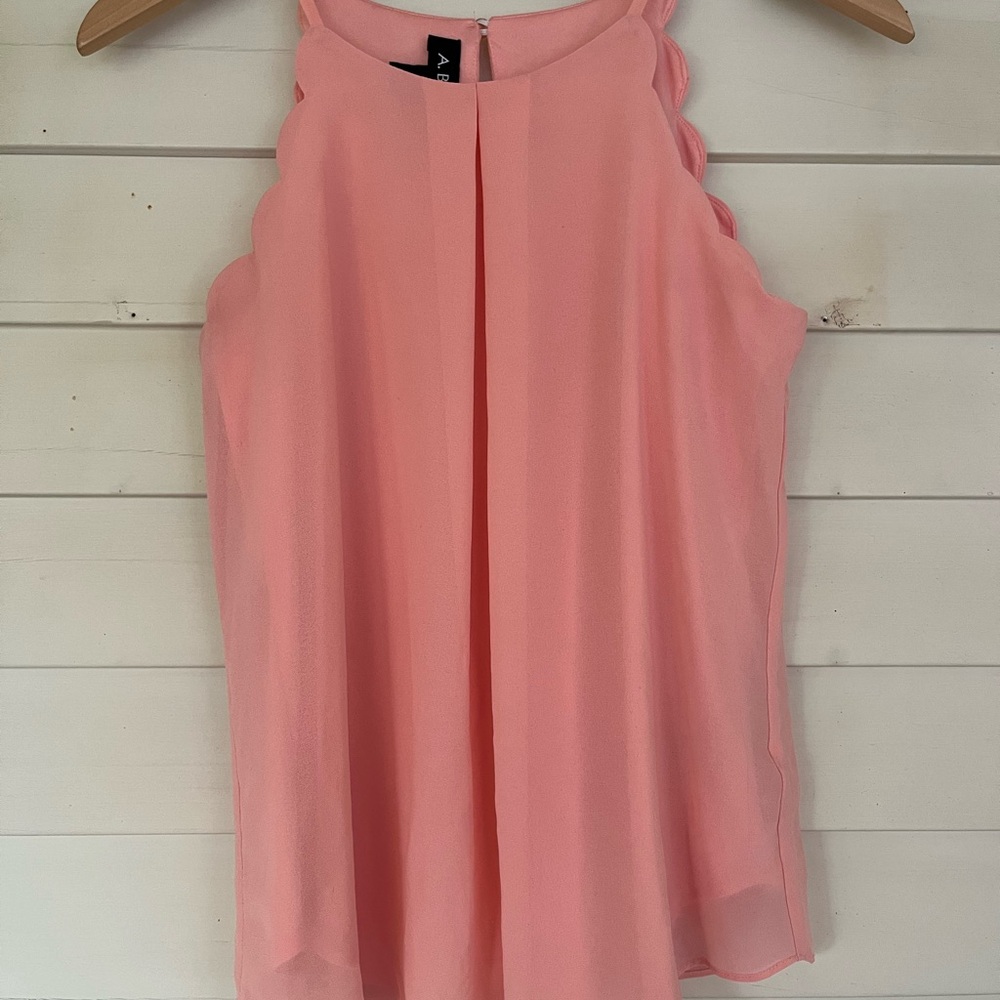 A. Byer Scalloped Pink Blouse